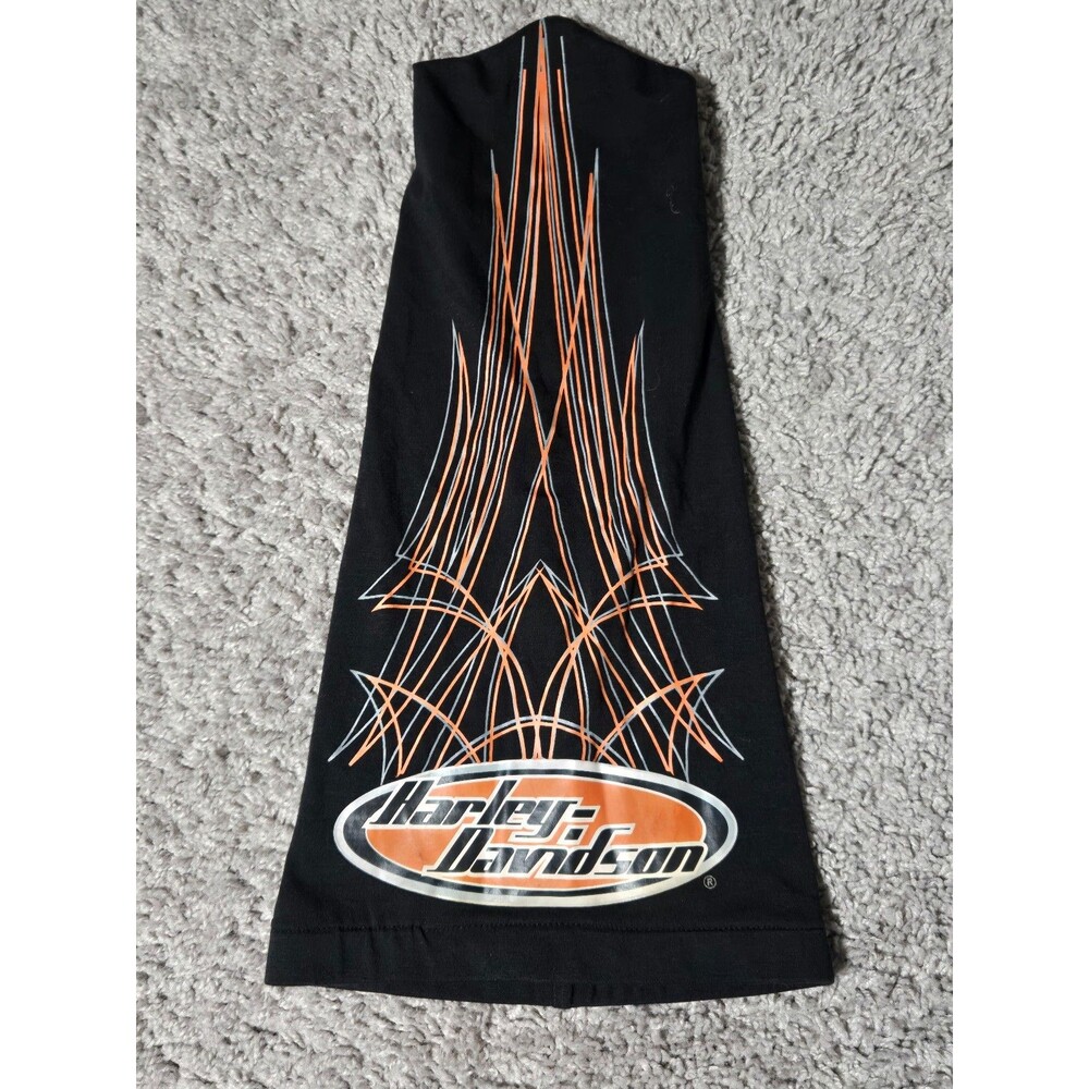 Harley Davidson Cap Hat Ponytail Hole Cotton Polyester Blend Unisex Black Orange